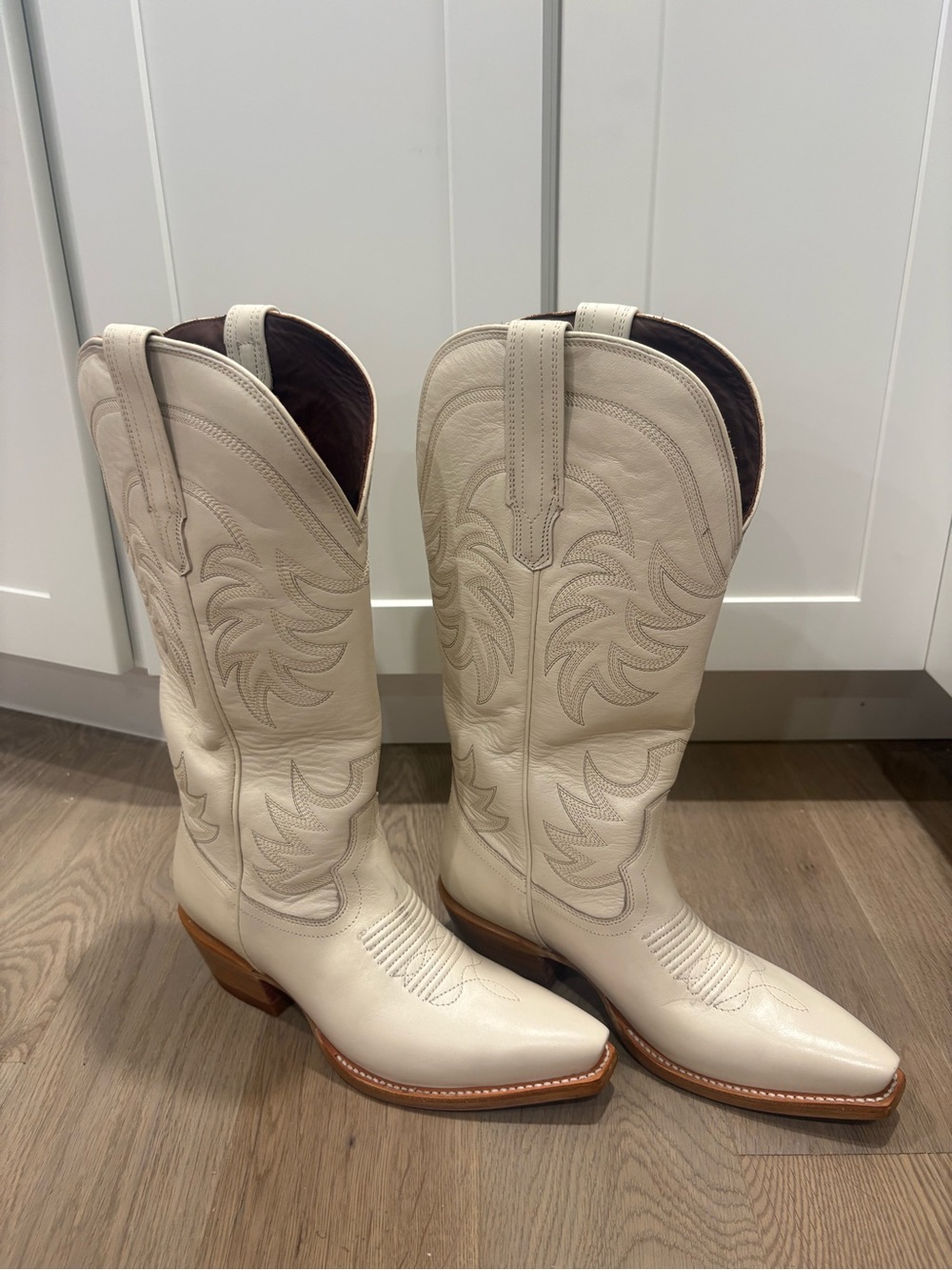Tecovas the Annie bone Western Leather Boots Cream US 7.5